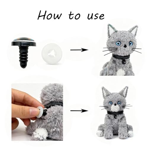 JJGQAZ 60pcs 12mm 20mm 25mm Safety Eyes Washers for Stuffed Animals Plastic Craft Eyes Backs for Crochet Amigurumi Plush Animals (Mixed) - color: Mixed