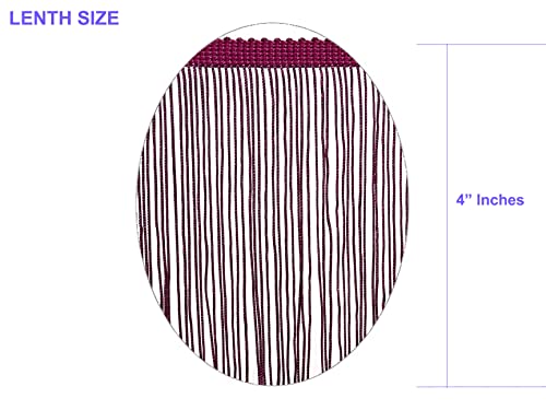 10 Yards of 4" Long Chainette Fringe Thread Yarn Tassel Trim Braid Fringe for Crafts Sewing and Decor-Dark Magenta - color: DARK MAGENTA, size: Value 10 Yards