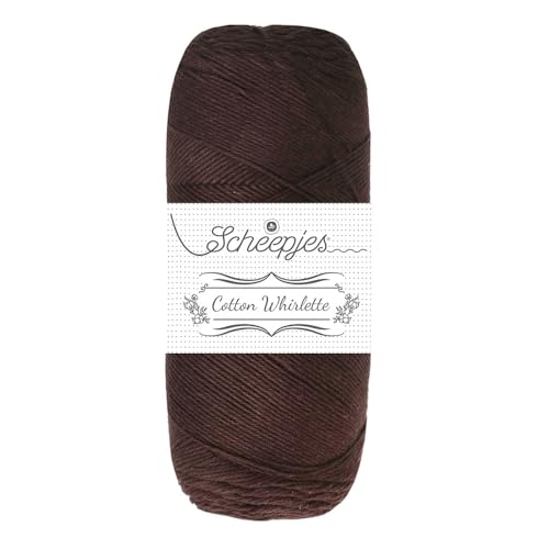 Scheepjes Cotton Whirlette Yarn Cake, 822 Dark Chocolate, 100g - color: 822 Dark Chocolate