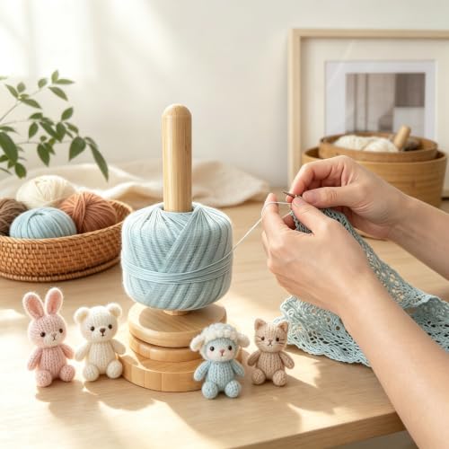Yarn Holder for Crocheting and Knitting, Portable Yarn Spinner Ball Winder, Gifts for Crocheters | Portable