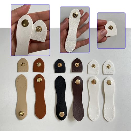 TQFXGLL 24 Pcs Pu Leather Crochet Bag Making Kits 6 Colors Oval Bag Bases | 12 Pcs D Shape Purse Handles, 6 Pcs Snap Buckles, DIY Craft Bags Making