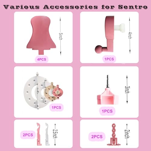 AZANU 32 Pcs Set Sentro 40/48 Knitting Machine Accessories，Various Weaving Loom Round Knitting Machines Replacement Tools Include Adapter，Handle，Tensioner and Knit Hook Kit for Adults & Kid