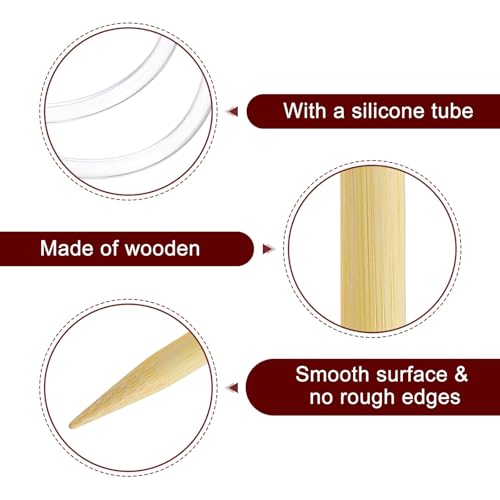 HARFINGTON 18Pcs US Size 0-15 (2-10 mm) Circular Knitting Needles, 24 Inch / 60 cm Round Wooden Needle for Handmade Projects DIY Knitting Blankets Socks Hats Sweaters - size: US Size 0-15 x 24 Inch