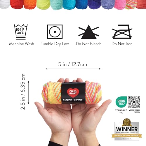 Red Heart Super Craft Kit Brights, Yarn for Crocheting and Knitting - size: 1116 yards