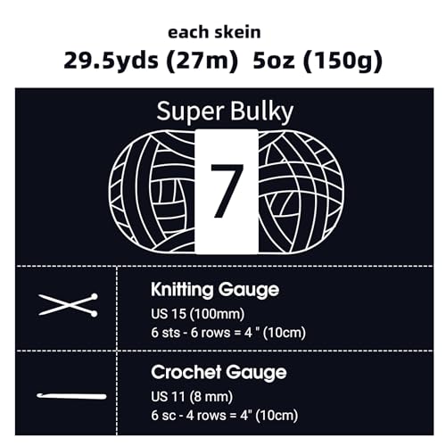 MABOZOO 8 Pack Super Bulky Chunky Chenille Yarn for Hand Knitting,Big Yarn for Chunky Blanket,Large Thick Arm Knitting Yarn,Fluffy Soft Plush Jumbo Yarn Crocheting,Black - color: Black