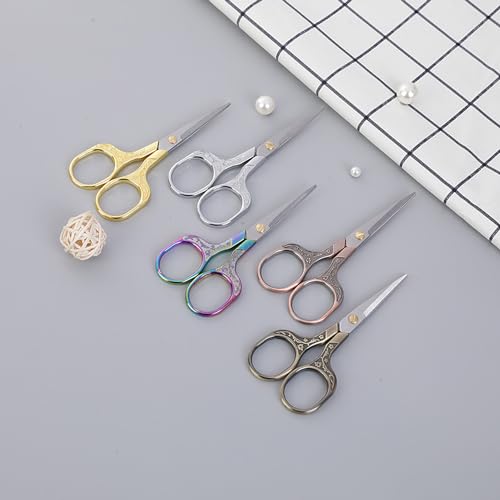 Mini Scissors Stainless Blade Metal Handle 2 Pack Office School Classroom Student Teacher Crafting Fabric Sewing Gift Wrapping All Purpose - color: 2 Pack Silver