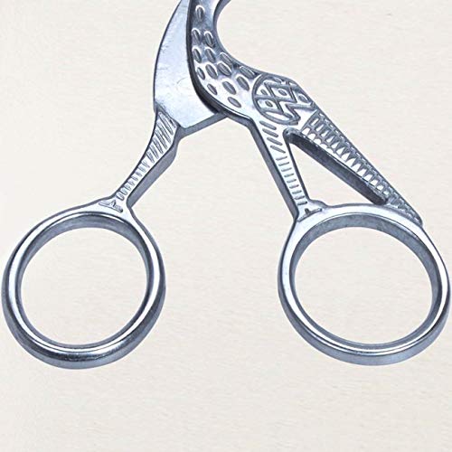 2PCS Vintage Stork Shape Sewing Scissors Stainless Steel Scissors | Metal Tailor Scissors Sharp Sewing Shears for Embroidery, Craft, Art Work & Everyday Use (Silver) - color: Silver