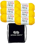 Premier Yarns Anti-Pilling Everyday Lemon 100-27 | 6 Skeins, Same Dye Lot, Project Bag, #4 Worsted, 100% Anti-Pilling-Acrylic, Ideal for Crochet or Knitting Blankets, Scarves - color: Dn100-27-Lemon