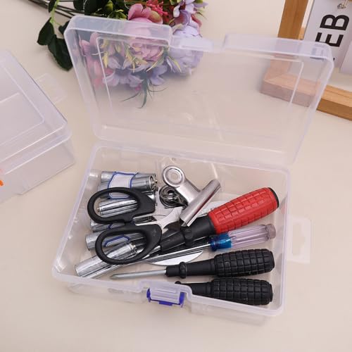 1PCS Plastic Boxes Clear Rectangular Organizer Case Hardware Tool Jewelry Container Packaging Beads Storage Box,18 * 11.8 * 5.5cm