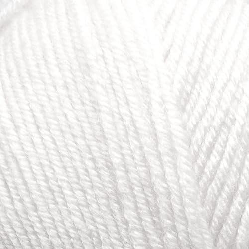 Estako Star-DK Soft Yarn for Crocheting, DK Weight 3 Wool, White | 75% acrylic 25% wool, 100 g, 306 yds, amigurumi, granny squares, socks, beanies, mittens, plush toys, machine washable - color: 30187 - White, size: Pack of One