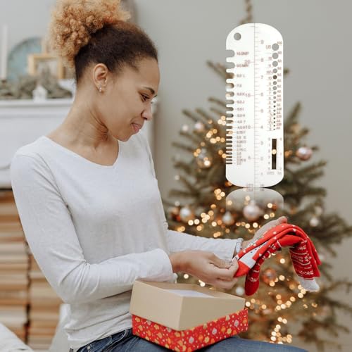 Sock Ruler, Crochet Gauge Measuring Tool Knitting Crochet Gauge Ruler Knit Sock Sizing Ruler for Weaving Tools Handmade Gift