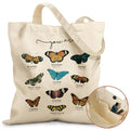 Miss Adola Aesthetic Tote Bag for Girls - with Magnetic Buckle and Zipper Inner Pocket for Women Lady Canvas Cotton Tote Bag - color: Nine Butterflies