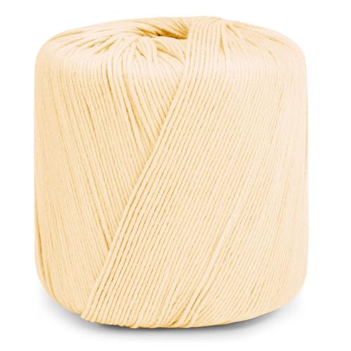 CAMAL Knitting Yarn, Amigurumi Cotton Yarn 1mm x 145 Yards, 8-Ply Cotton Yarns for Knitting, Crocheting Christmas Ornaments, Amigurumi, Doily, Shawlplacemats, Dresses, Hats (Goose Yellow) - color: Goose Yellow