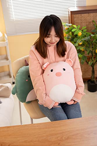 Soft Flat Pig Plush Hugging Pillow Cute Pink Pig Stuffed Animal Piggy Plushies Toys Kids Piglet Anime Cushion for Birthday, Valentine's Day, Christmas...16.5 Inch - color: Peach, size: 16.5 Inch