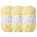 Fluffy Chenille Yarn for Crocheting，Baby Yarn for Crocheting Soft, 3 Pack of 100g/3.5oz Velvet Amigurumi Yarn, Fingering Weight Yarns for Crocheting Baby Blankets、DIY Craft.(3 Light Yellow) - color: 3 Light Yellow
