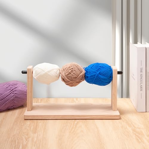 MARKVILLE 13" Wooden Yarn Holder for Crocheting & Knitting Accessories | Yarn Dispenser Ribbon Holder Organizer Rack, Large Skein Small Yarn Ball Holder Fabric Ribbon Storage Arts & Crafts Supplies