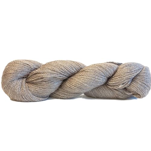 HiKoo Rylie Yarn, Soft Baby Alpaca Wool, Silk, and Linen Blend for Knitting, Crocheting, and Crafts, 100 Gram Hank, 274 Yards, #090 - Driftwood - color: #090 - Driftwood