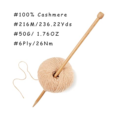 100% Inner Mongolian Cashmere Yarn Luxurious Hand Knitting Yarn Home Necessity for DIY Crafts - color: Khaki, size: 1 ball
