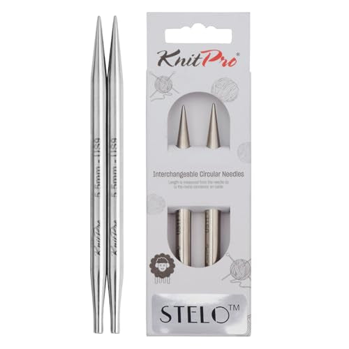 KnitPro Stelo Lace Interchangeable Tips 4" (10cm) | US Size 9 (5.5mm) - size: US Size 9 (5.5mm)