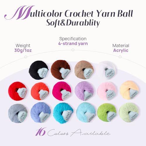 Lewhoo Crochet Kits for Beginner Adults, All Inclusive Crochet Set | with 9 Size Crochet Hooks, Afghan Crochet Needles 2.0-6.0mm, 1136 Yards Yarn Skeins Balls,Knitting Kits Storage Organizer - color: Purple