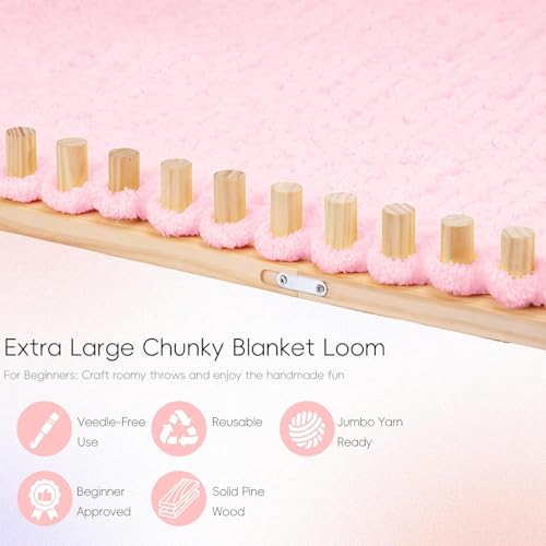 96'' Chunky Yarn Loom, Custom Thick Chunky Knitting Blanket Loom, Extra Large Blanket Loom Knitting for DIY Craft Enthusiasts Beginners - color: 96''