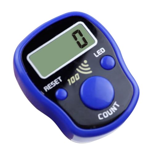 Hand Counter Clicker LED Digital Display Handheld | Finger Counter Clicker for Golf, Goods Counting, Running Laps, Knitting Rows, Participants, Game Scores, Coaching - color: Blue