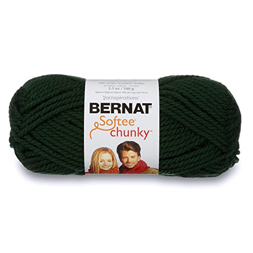 Bernat Softee Chunky Yarn, 3.5 Oz, Gauge 6 Super Bulky, Dark Green - color: Dark Green, size: Pack of 1
