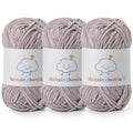 Skinny Chenille Yarn for Crocheting, 3 Pack of 1.75 oz/109 yds Amigurumi Yarn&Baby Yarn for Crocheting Soft, Fluffy Fingering Weight Velvet Yarn for DIY Crafts&Baby Blankets.(3 Light Gray) - color: 3 Light Gray