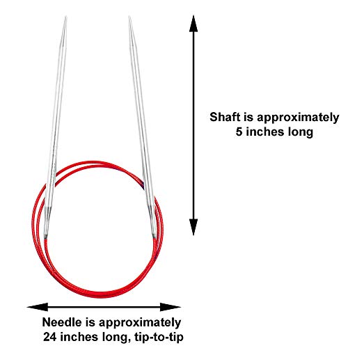 ChiaoGoo Red Lace 24-Inch, US 0 (2mm) Circular Knitting Needle | Surgical Stainless Steel, Sharp Tips, Nylon Coated, Memory-Free Steel Cable, Smooth Metal Joins, Easy-Glide, Stitch Holder - size: US 0 (2.0mm), 24 in. (60cm)