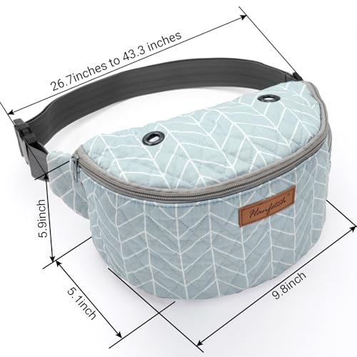 Yarn Crossbody Waist bag Small Yarn Storage Organizer for Yarn Skeins-Organizer for Crochet Hooks and Accessories - color: Blue Chevron