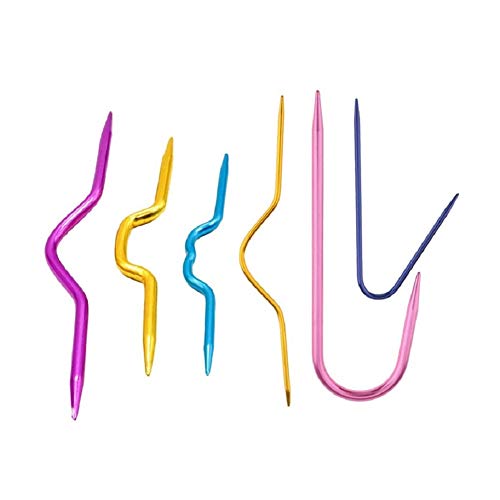 Zuoyou 6 Pcs Aluminum Knitting Cable NeedlesStitch Holders DIY Sewing Tools | Colorful Knitting Crochet