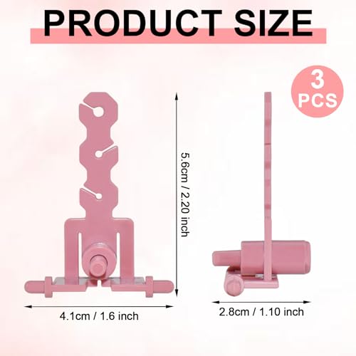 MARRTEUM 3Pcs Knitting Machines Tensioner, Stable Knit Replacement Tension Rod Adapter Accessories Compatible with Sentro 22 32 40 48 Knitting Machines (Pink)