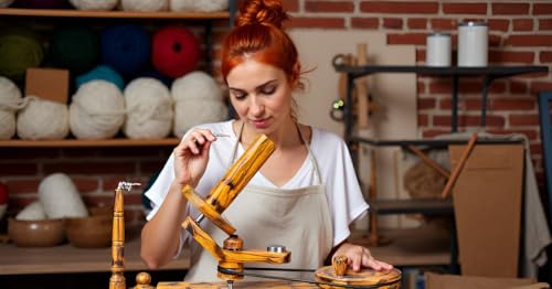 Yarn Winder – Large Capacity 16 oz Solid Wooden Yarn Winder for Knitting & Crocheting, Handcrafted Heavy-Duty Natural Wood Ball Winder, Smooth Tabletop Yarn Cake Maker Tool