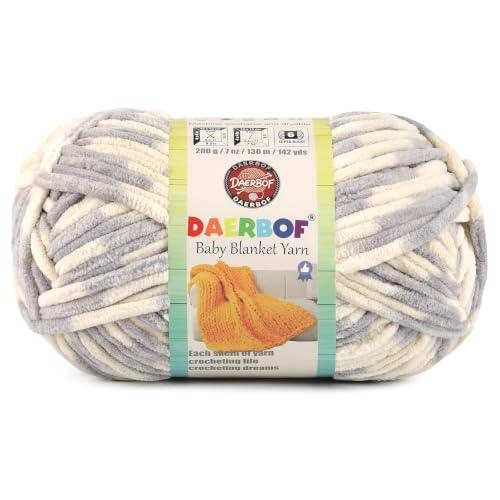 #6 Super Bulky Blanket Yarn for Crocheting - Chunky Chenille Yarn | 1 Skeins(Each 7.05oz/200g, 142yds/130m), Soft Plush Thick Yarn for Knitting Crocheting Quick Blankets Amigurumi Projects - color: Gray Cloud