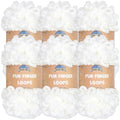 JubileeYarn Fun Finger Loops Yarn, White, 6 Skeins | 100g/Skein, Jumbo, Polyester - color: 003 White