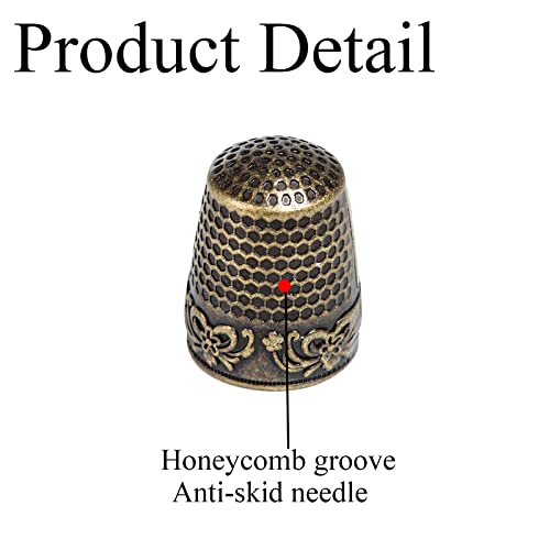 J.CARP 4Pcs Sewing Thimble, Copper Color Sewing Thimble Finger Protector, Finger Shield Fingertip Thimble Sewing Quilting Craft, Accessories DIY Sewing Tools - color: Style2-Copper