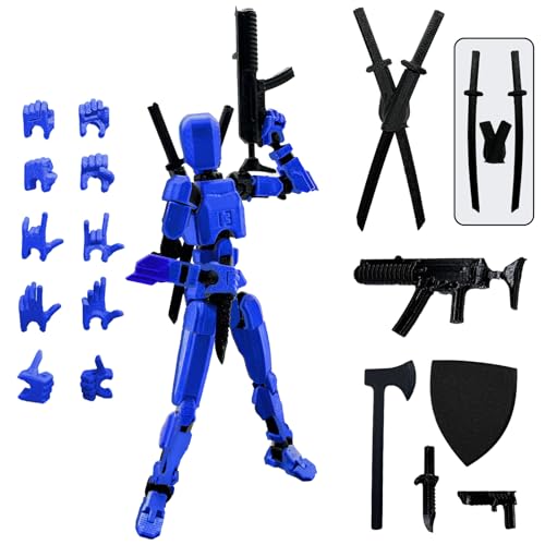 3D Printed Figure 5.54-inch Dummy13 with Weapon Expansion Set.(Bright Blue) - color: Bright Blue