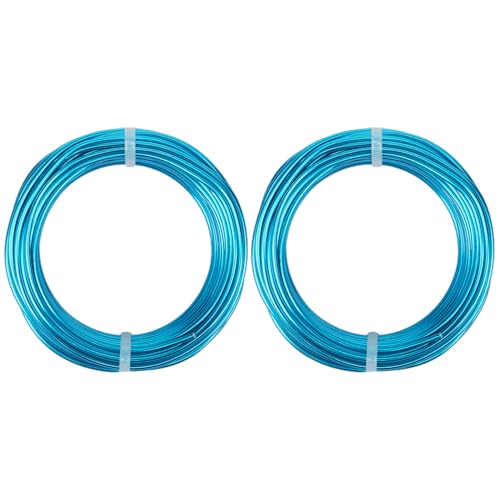 2 Rolls Aluminum Craft Wire, 18 Gauge (1mm) Flexible Metal Wire for Jewelry Making, 65.6 Ft (32.8 Ft/Roll) Bendable Armature Wire for Bonsai, Sculpting and DIY Crafts [Aqua Blue] - size: 18Gauge 32.8Ft Each, style: Aqua Blue