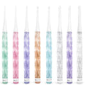 8-Size Inline Crochet Hook Set with See-Through Ergonomic Plastic Handles (2.5mm–6mm) – Ideal for Blankets, Dolls, Hats & Scarves