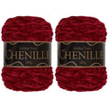JubileeYarn Chenille Yarn - 100g/Cake Worsted Polyester - Blaze - 2 Cakes - color: 021 Blaze, size: 2 Units