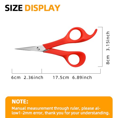 6" Precision Embroidery Scissors, Pointed Sewing Craft Scissors with Cap | 2 Pack, Stainless Steel Sharp Blades, Mini Sewing Scissors for Embroidery, Quilting, Knitting & DIY Craft Projects