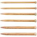 Pocoxll 6 Pcs Large Wooden Knitting Needles, 3 Sizes Straight Single Pointed Sweater Knitting Needles for Beginners(Brown)