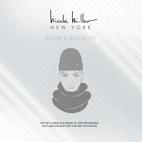 Nicole Miller New York Women's Hanging Scarf and Beanie Hat Set - color: Leopard
