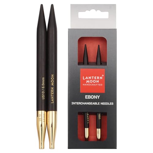 Lantern Moon Ebony Wood Interchangeable Circular Knitting Needles 5" (13cm) | US Size 10 (6mm) - size: US 10 (6mm)