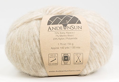 (Set of 3) Baby Alpaca Merino Wool Yarn [426 Yards Total] Oatmeal, #4 Worsted - color: Oatmeal