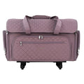 Everything Mary XXL Rolling Sewing Machine Case – Purple Quilted Craft Bag with 4 Wheels – Spacious Storage Organizer with Pockets for Sewing & Craft Supplies - color: Purple