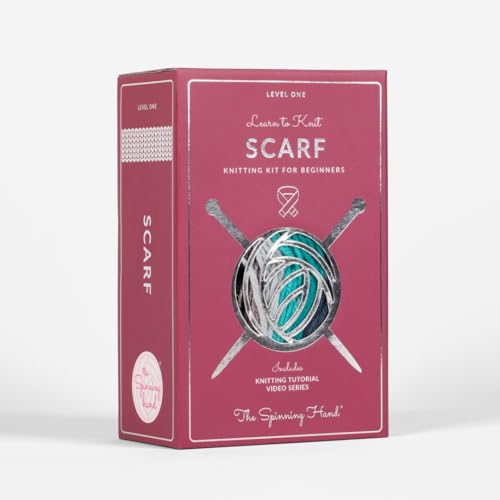 The Spinning Hand Knitting Kit for Beginners Adults – Educator-Designed, Self-Striping Wool Yarn, Bamboo Needles & Video Tutorials (Nebula) - color: Nebula