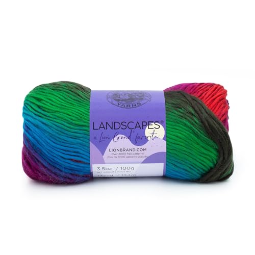 (1 Skein) Lion Brand Yarn Landscapes Yarn, Apple Orchard | Variegated Worsted Weight 100% Acrylic Knit & Crochet Fiber for Colorful Blankets, Ombre Bags, Sweaters, Wraps - color: Apple Orchard, size: 1 Pack