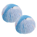 PATIKIL Wool Acrylic Blend Long Pile Yarn 2 Skeins Mohair Yarn Lace Weight for Crocheting Knitting Gloves Hats Socks Scarves, Pink White Blue - color: Pink White Blue