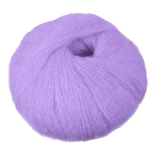 PATIKIL Mohair Yarn, Soft Yarn Faux Mohair Fuzzy Fur Fine Fluffy Yarns Thin for Crocheting Knitting Sweater Scarf Hat Crafts Blanket Rug, Light Purple - color: Light Purple